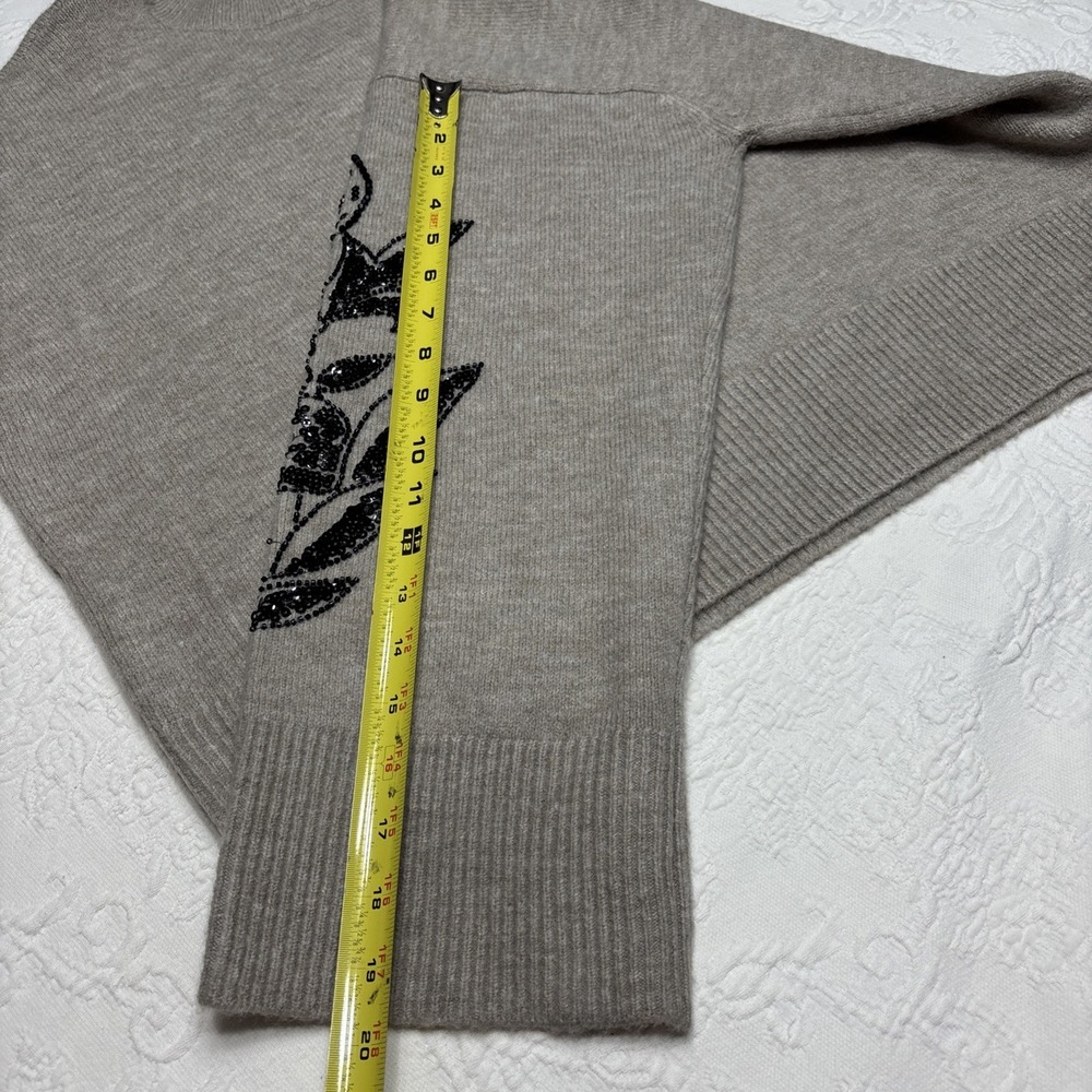 Ariat Beaded Floral Western Mock Neck Sweater NWT XL Oatmeal Heather - Picture 12 of 16